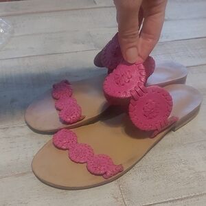 Jack Rogers Women’s Pink Leather Slide Sandals